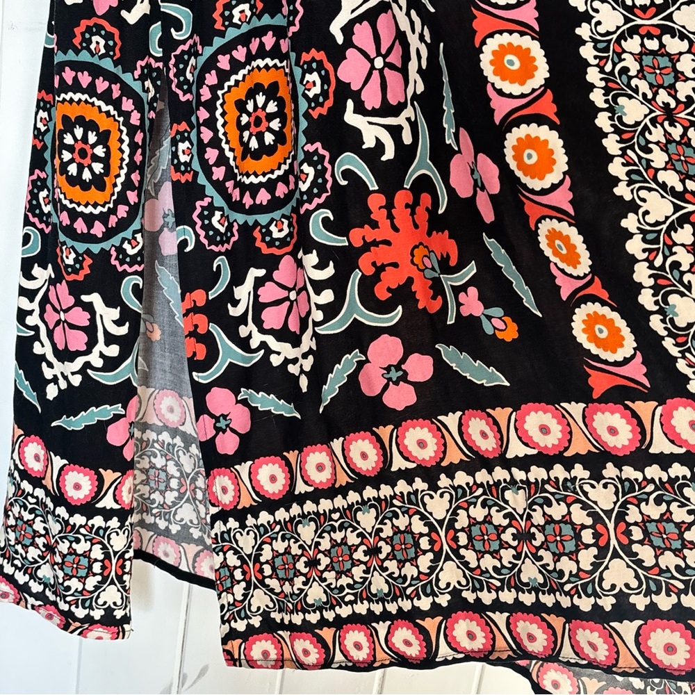 1. State Black Floral Patterned Tank Maxi Sun Dress Size XL Beach Boho - Picture 5 of 11